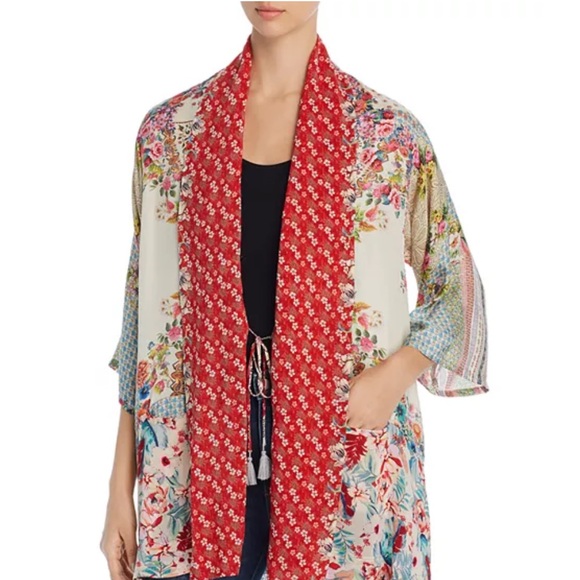 Johnny Was Silk Jade Kimono - Sz. L - NWT - Picture 8 of 8